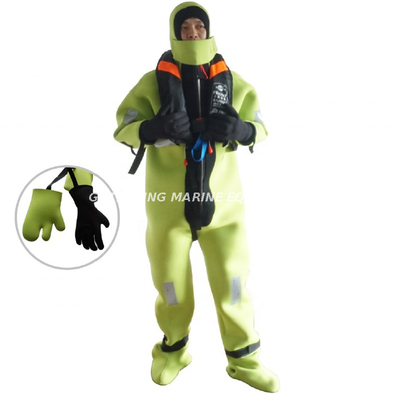 Survival Suit Mairne Cold Water Immersion Suit with Seperated Five Fingers Gloves