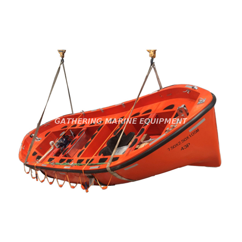 FRP Open Type Lifeboat Rescue Boat with Davit